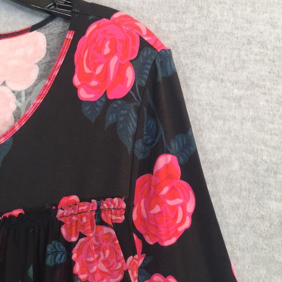 MATILDA JANE Stretch Jersey Knit Wrinkle Resistant Floral Print Oversized Top - Picture 7 of 16